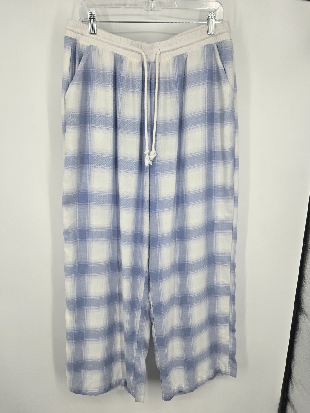 Happily Grey Light Blue Plaid Lounge Pajama Pants XL (8386) - Picture 1 of 5